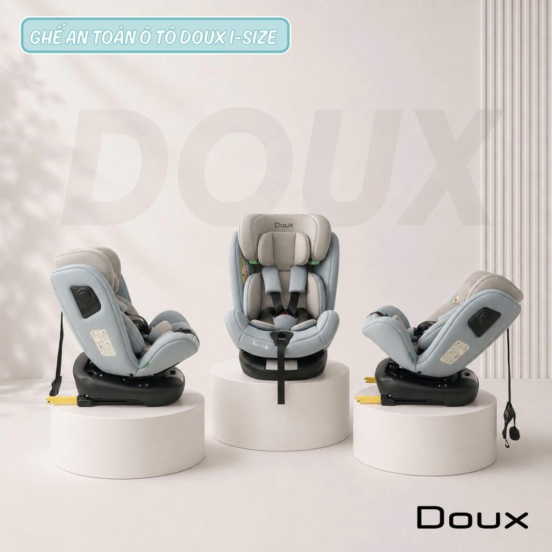 Ghế trẻ em ngồi ô tô Doux I-Size DX-1144 màu xanh